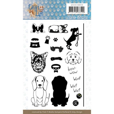 (ADCS10063)Clear Stamps - Amy Design - Dog's Life