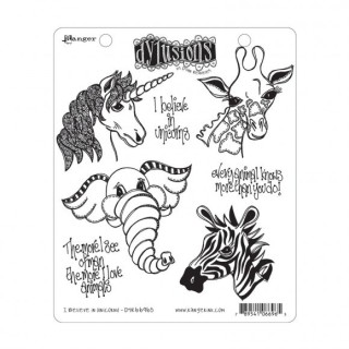 (DYR66965)Ranger • Dylusions cling stamp unicorns