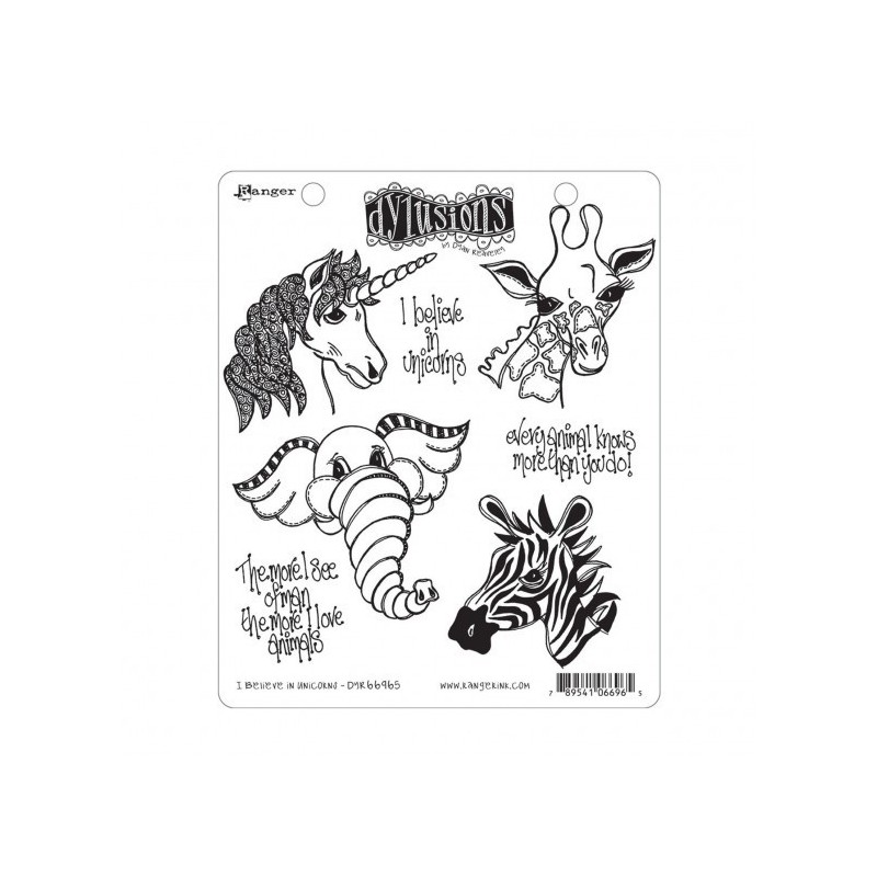 (DYR66965)Ranger • Dylusions cling stamp unicorns