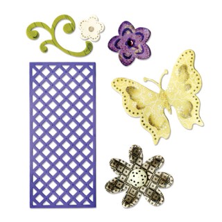 (659069)Thinlits Die Set 6PK - Butterfly, Flowers & Lattice