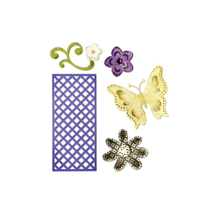 (659069)Thinlits Die Set 6PK - Butterfly, Flowers & Lattice