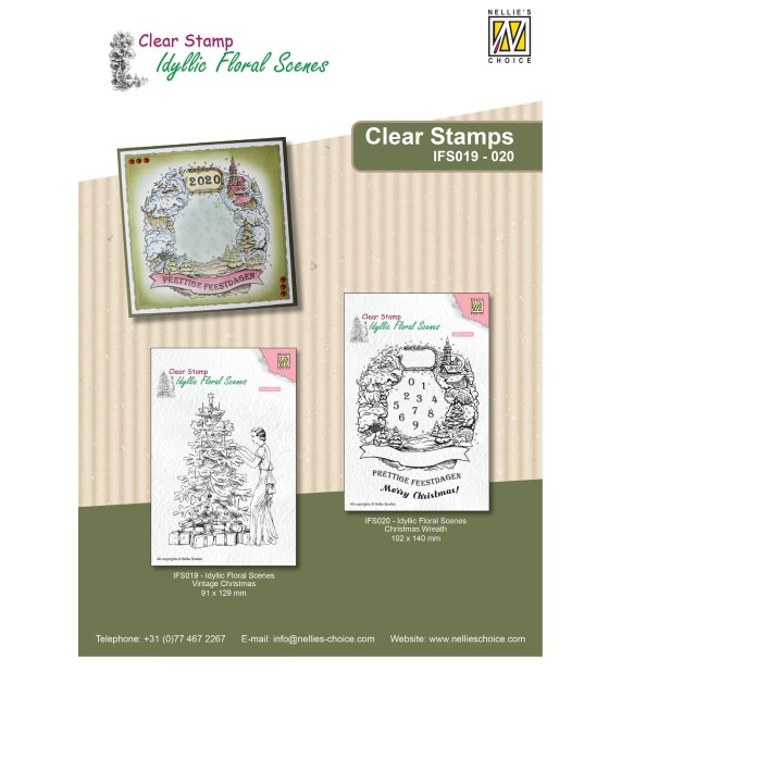 (IFS019)Nellie`s Choice Clearstamp - Vintage Christmas
