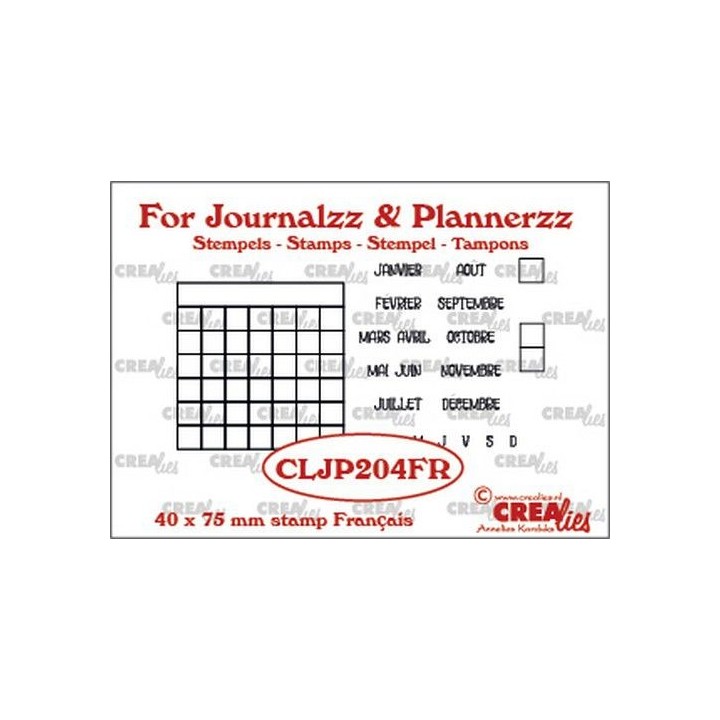 (CLJP204FR)Crealies Journalzz & Pl Stamps: Monthly Tracker FR