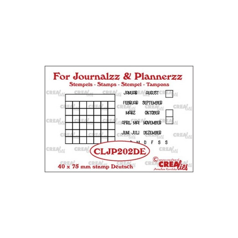 (CLJP202DE)Crealies Journalzz & Pl Stamps: Monthly Tracker DE