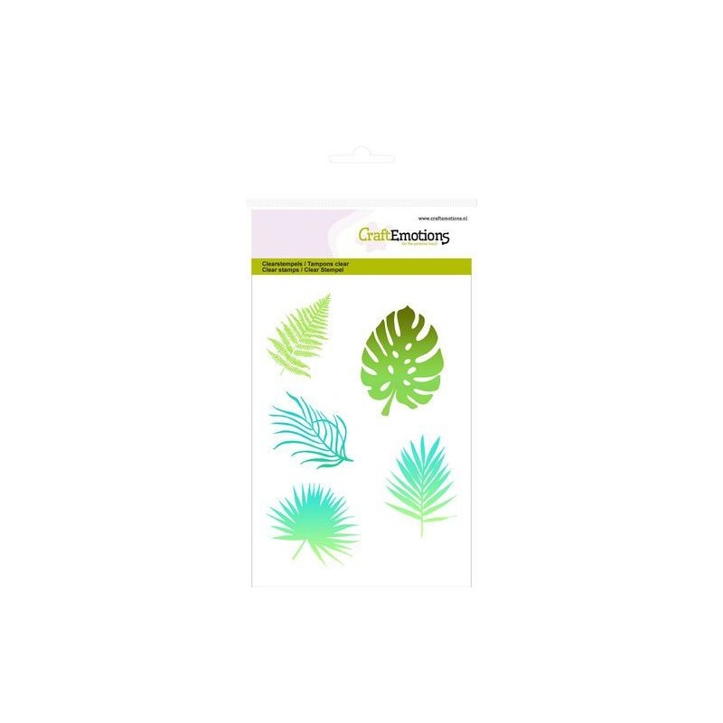 (1309)CraftEmotions clearstamps A6 - tropical leaves silhouette
