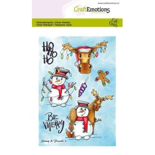 (1651)CraftEmotions clearstamps A6 - Snowy & friends 1 Carla Creaties