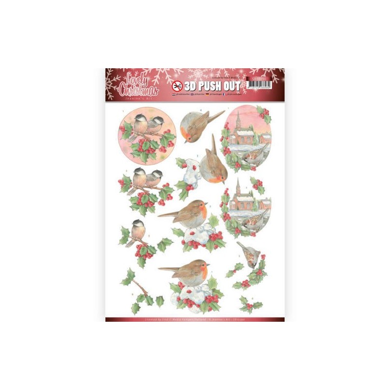 (SB10390)3D Pushout - Jeanine's Art - Lovely Christmas - Lovely Birds