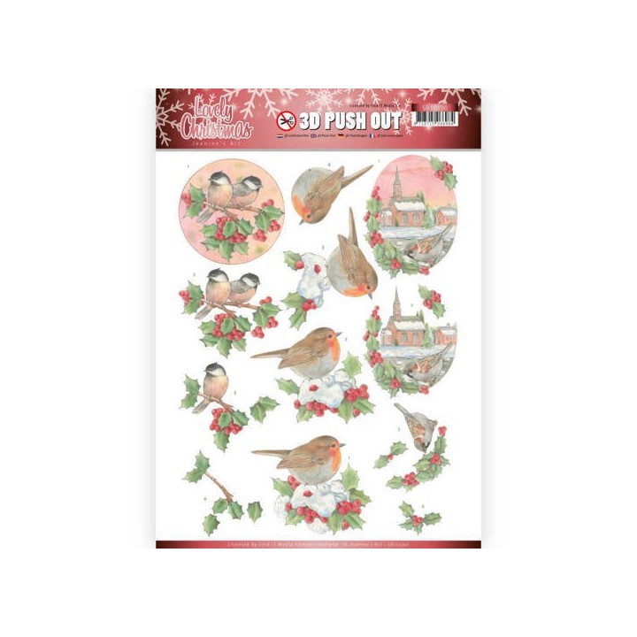 (SB10390)3D Pushout - Jeanine's Art - Lovely Christmas - Lovely Birds