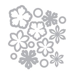 (658607)Thinlits Die Set 13PK - Flowers, Intricate