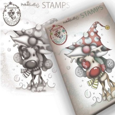 (PD7947)Polkadoodles Gnome Let's Go Clear Stamp