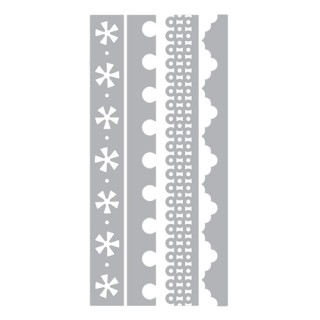 (658583)Thinlits Die Set 4PK - Dotty & Flowers Edges