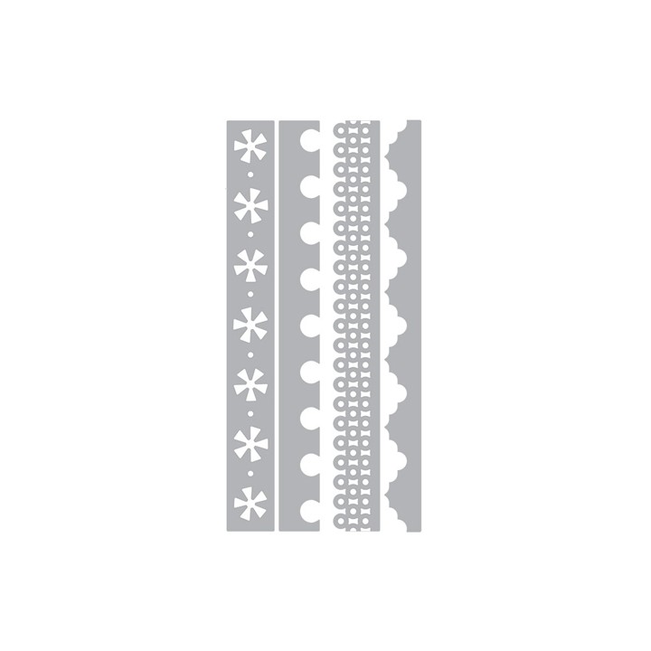 (658583)Thinlits Die Set 4PK - Dotty & Flowers Edges