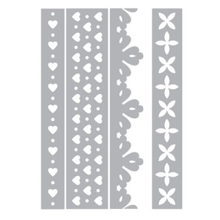 (658584)Thinlits Die Set 4PK - Hearts & Flowers Edges