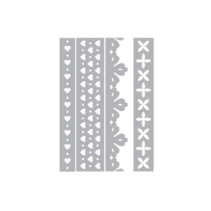 (658584)Thinlits Die Set 4PK - Hearts & Flowers Edges