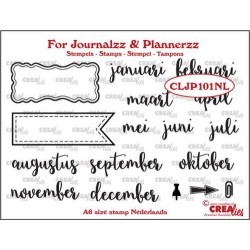 (CLJP101NL)Crealies Journalzz & Pl Stamps: Months NL