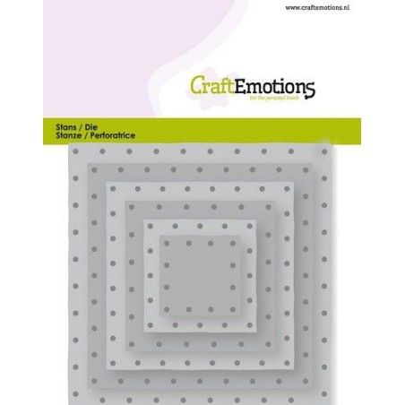 (115633/0832)CraftEmotions Die - squares vintage - rivets