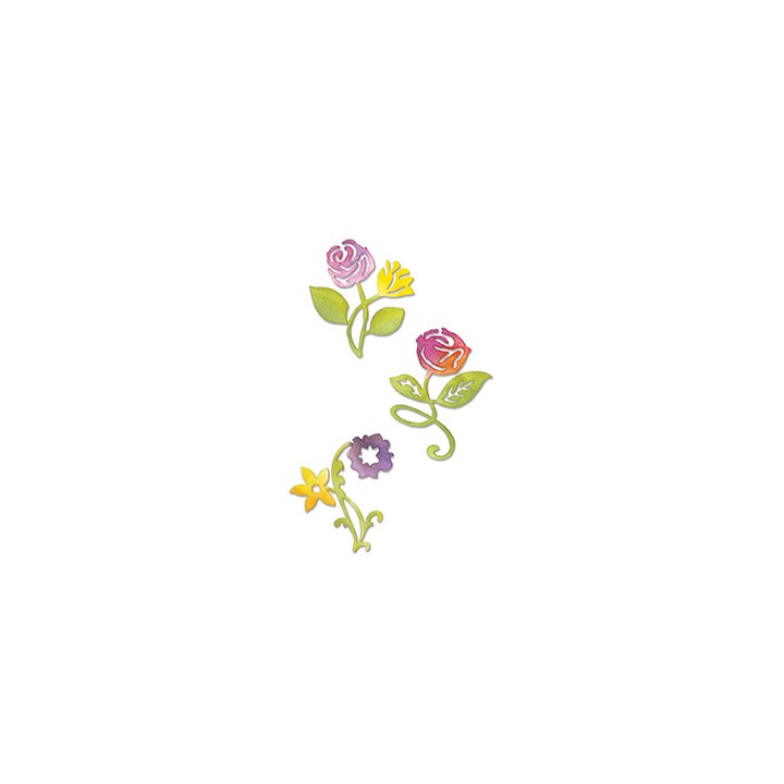 (658070)Sizzlits Die Set 3PK - Sunrise Blossoms Flower Set