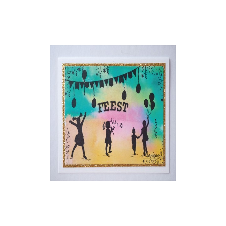 (CS1038)Clear stamp Silhouette Party - 25th anniversary