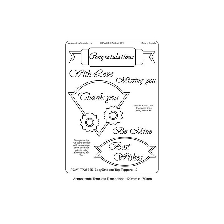 (TP3588E)PCA® - EasyEmboss Tag Toppers 2