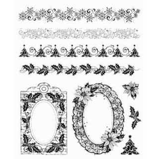 (4003 009 00)Clear stamps set Christmas borders and frames