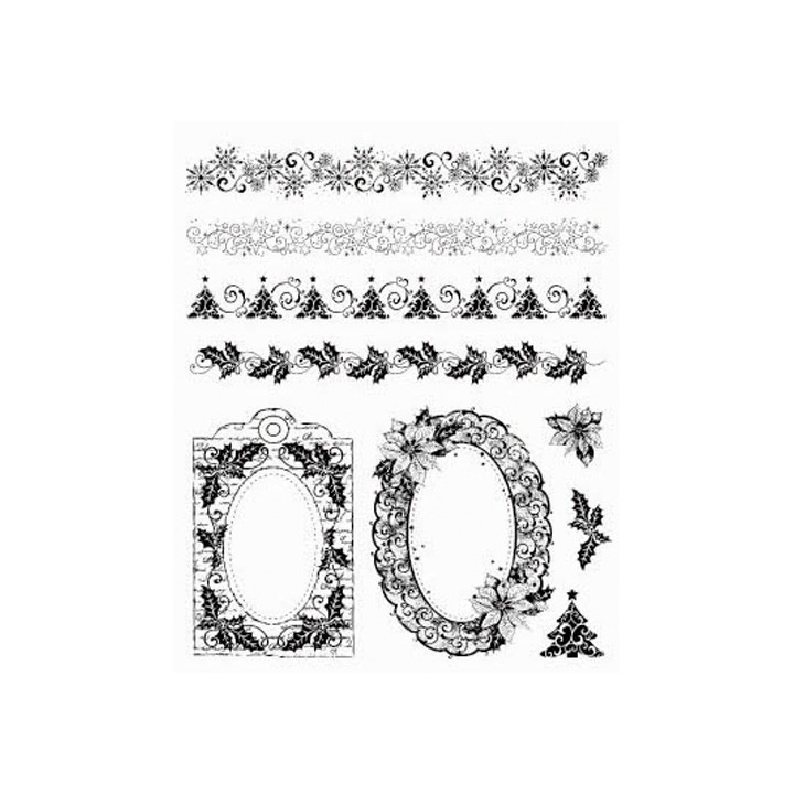 (4003 009 00)Clear stamps set Christmas borders and frames
