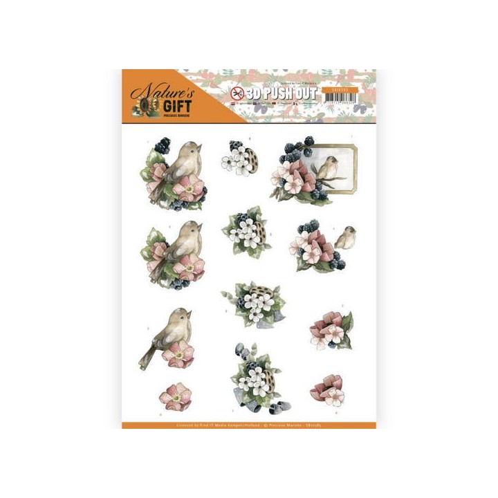 (SB10385)3D Pushout - Precious Marieke - Nature's Gift - Blue Gift
