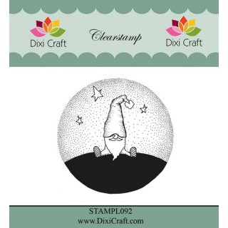 (STAMPL092)Dixi Craft Clear Stamp gnome in landscape