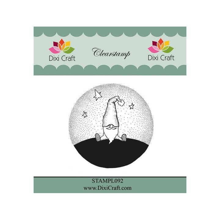 (STAMPL092)Dixi Craft Clear Stamp gnome in landscape