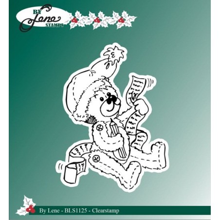 (BLS1125)By Lene Clear stamps christmas teddy bear