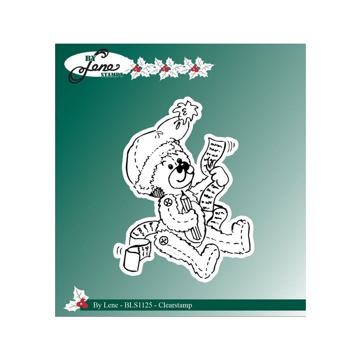 (BLS1125)By Lene Clear stamps christmas teddy bear