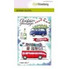 (1656)CraftEmotions clearstamps A6 - x-mass cars 2 Carla Creaties