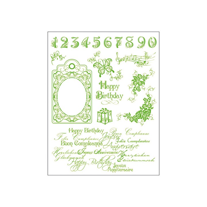 (4003 017 00)Clear stamps set Birthday