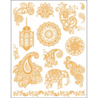 (4003 016 00)Clear stamps set Indian designs