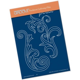 (GRO-PA-41310-02)Groovi® plate A6 FILIGREE SWIRLS - PEACE
