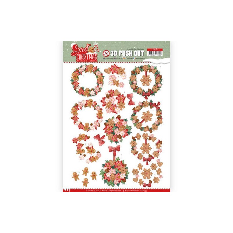 (SB10395)3D Pushout - Yvonne Creations - Sweet Christmas - Sweet Wreaths