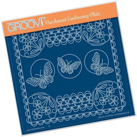 (GRO-FL-41333-03)Groovi Plate A5 TINA'S FLORAL DELIGHT - FORGET ME NOT