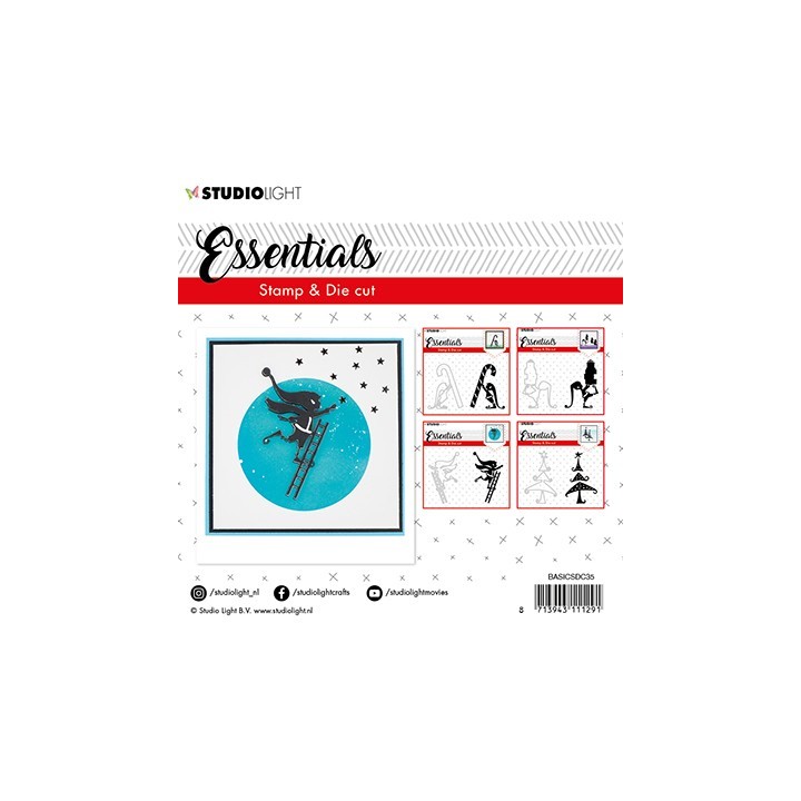 (BASICSDC35)Studio light Stamp & Die Cut Essentials Christmas Silhouettes nr.35