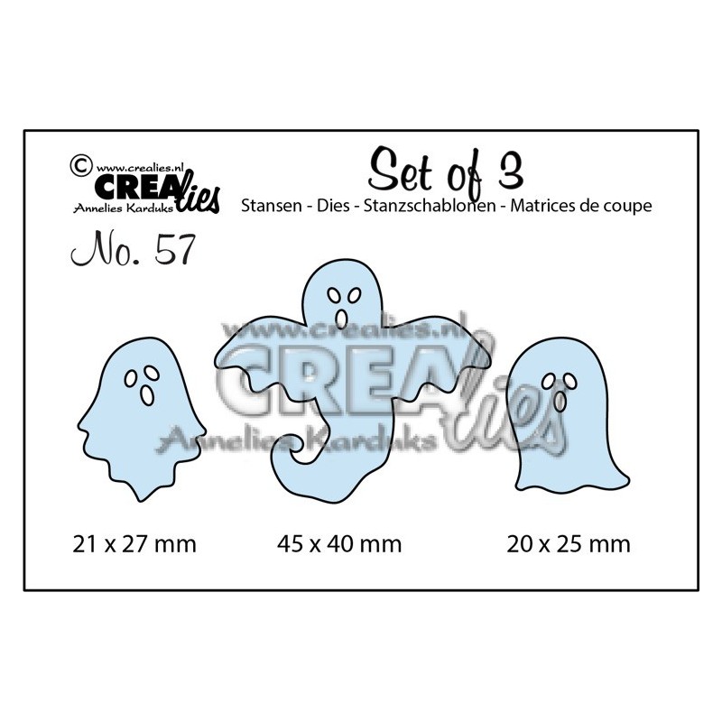 (CLSET57)Crealies Set of 3 no. 57 Ghosts