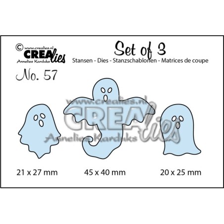 (CLSET57)Crealies Set of 3 no. 57 Ghosts