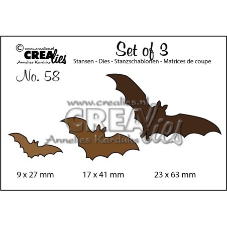 (CLSET58)Crealies Set of 3 no. 58 Bats