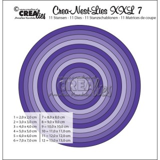 (CLNestXXL07)Crealies Crea-nest-dies XXL no. 7 die round basic