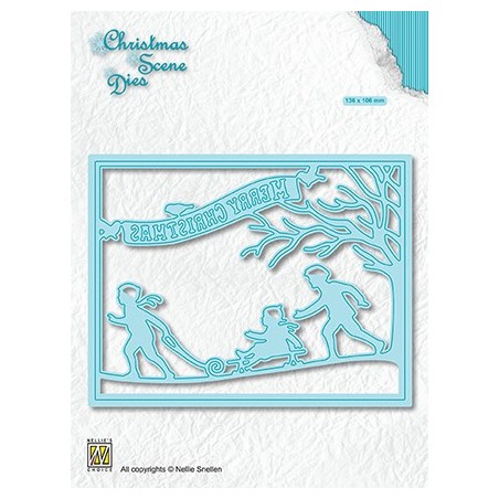 (CRSD008)Nellie's choice Christmas scene dies Snowfun!!!