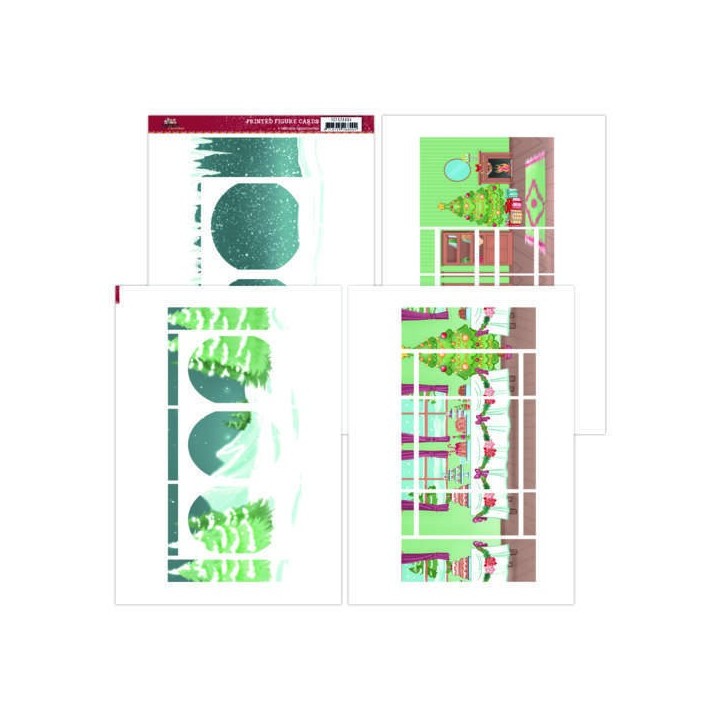 (YCFC20004)Printed Figure Cards - Yvonne Creations - Family Christmas