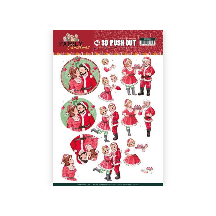 (SB10391)3D Pushout - Yvonne Creations - Family Christmas - Loving Christmas