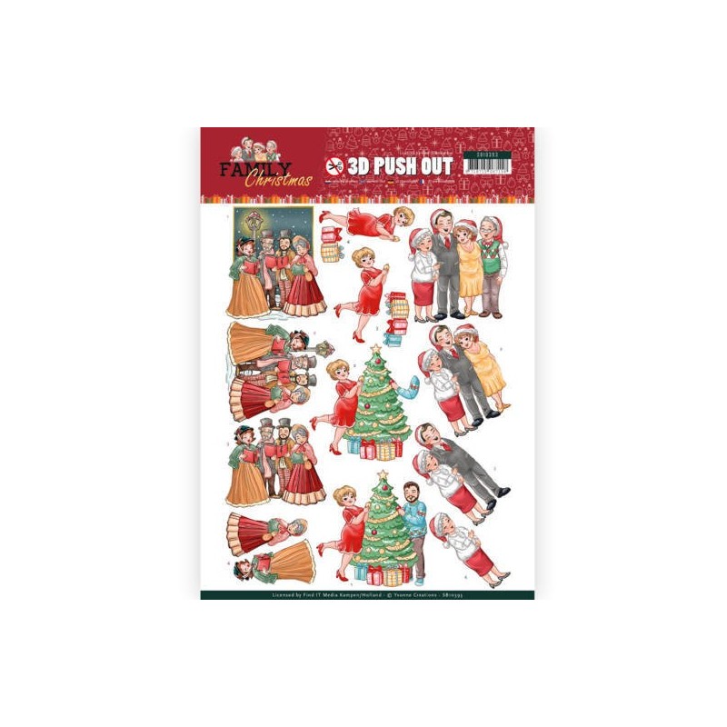 (SB10393)3D Pushout - Yvonne Creations - Family Christmas - Celebrate Christmas