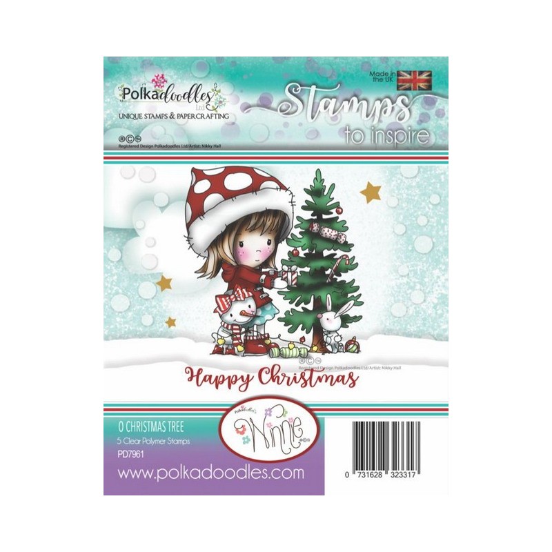 (PD7961)Polkadoodles Winnie Christmas Tree Clear Stamps