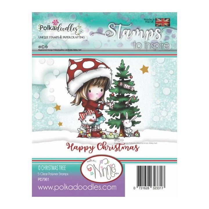 (PD7961)Polkadoodles Winnie Christmas Tree Clear Stamps
