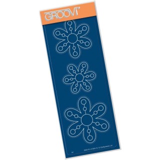 (GRO-FL-41300-10)Groovi Plate CUT A5 SLIM PICOT PRETTY POSY - TINA'S CUT