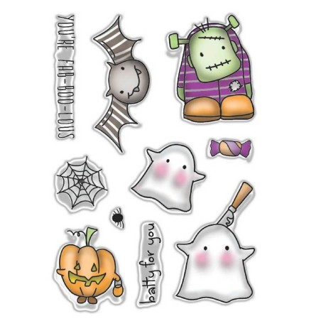 (PD7457)Polkadoodles FAB-BOO-LOUS Clear Stamps