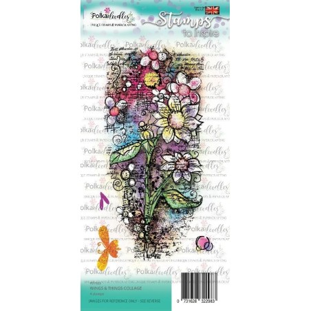 (PD7928)Polkadoodles Wings & Things Collage Clear Stamps